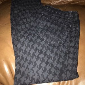 J brand black checkered skinny leg jeans